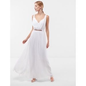 White Twist Strap Maxi Dress